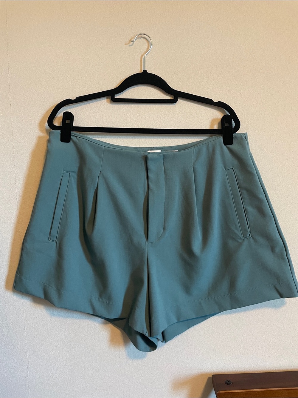 High-Waist Teal Women’s Dress Shorts